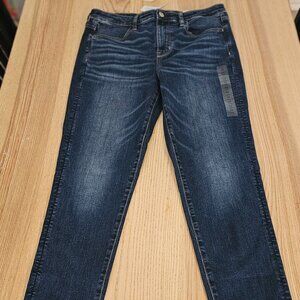 Tall American Eagle Jeans Next Level Stretch High Rise Jeggings Dark Atlantic NE
